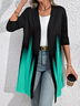 Casual Ombre Crew Neck Loose Jacket