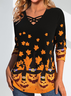 Loose Casual Jersey Halloween Blouse