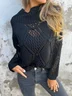 Hollow Out Loose Casual Yarn/Wool Yarn Sweater