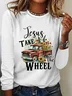 Jesus Take The Wheel Casual Long Sleeve Shirt