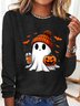 Cotton-Blend Halloween Casual T-Shirt