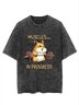 Text Letters Loose Crew Neck Casual T-Shirt