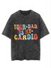 Text letter printed washed T-shirt