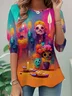 Casual Loose Halloween Crew Neck T-Shirt