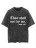 Text letter printed short sleeved casual wash T-shirt