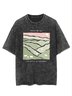 Text letter printed casual wash T-shirt