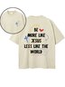 Loose Casual Crew Neck Text Letters T-Shirt