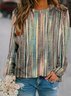 Casual Abstract Stripes Sweatshirt