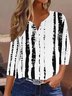 Casual Notched Geometric Buckle T-Shirt