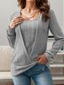 Cross Neck Casual Sweatshirt