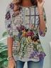 Casual Floral Loose Jersey T-Shirt