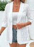 Lace Plain Shawl Collar Casual Loose Blazer