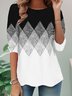 Casual Crew Neck Loose Abstract Graphic T-Shirt
