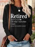 Text Letters Casual Blouse