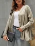 Plain Casual Crew Neck Loose Jacket