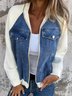Loose Contrast Stitching Denim Casual Jacket