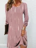Geometric printed casual round neck dress