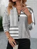 Women Casual Spring/Fall Abstract stripes Daily Loose Crew Neck Regular Regular NL Sweatshirts