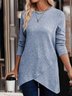 Plain Casual Crew Neck T-Shirt