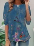 Jersey Floral Casual T-Shirt Early Autumn