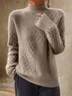 Plain Casual Mock Neck Loose Sweater