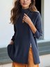 Casual Yarn/Wool Yarn Mock Neck Sweater