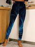 Random Print Tight Jersey Casual Leggings