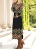 Casual Loose Crew Neck Ethnic Dress