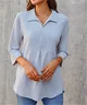 Shawl Collar Casual Plain Blouse
