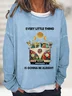 Hippie Loose Letter Pattern Casual Cotton-Blend Sweatshirt