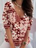 Hippie Jersey Floral Casual Loose T-Shirt