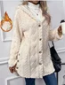 Plain Loose Casual Hoodie Teddy Jacket