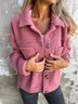 Plain Casual Loose Shawl Collar Jacket