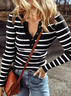 Striped Jersey Casual Blouse
