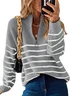 Loose Casual Yarn/Wool Yarn Striped Sweater