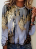 Casual Abstract Loose Crew Neck T-Shirt