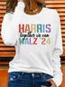Colorful letter pattern long sleeved T-shirt