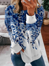 Casual Floral Loose Crew Neck Sweatshirt