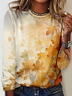 Casual Crew Neck Maple Leaf T-Shirt