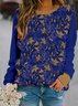 Loose Ethnic Crew Neck Vintage Sweatshirt
