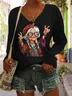 Old Funny Lady Hippie T-shirt