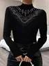 Turtleneck Hot Drilling Loose Casual Blouse