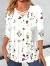 V Neck Casual Blouse