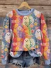 Casual Halloween Crew Neck Sweatshirt
