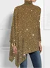 Turtleneck Casual Abstract Loose Blouse