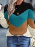 Loose Color Block Casual Sweater