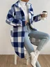 Plaid Casual Fluff/Granular Fleece Fabric Loose Jacket