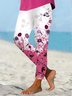 Contrast Floral Design Casual Leggings