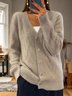 Yarn/Wool Yarn Casual Pocket Stitching Loose Cardigan