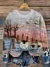 Loose Vintage Floral Sweater